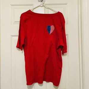 Croft & Barrow Women's Red Christmas Classic Tee T-Shirt Size‎ XXL